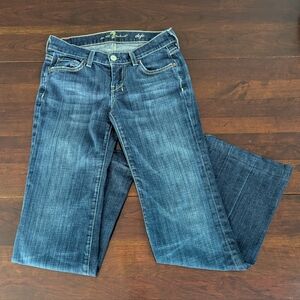 7 For All Mankind Womens 24 Dojo Flare Jeans Dark Wash Denim Low Rise Y2K